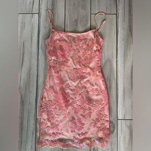 Lucy in the Sky Bodycon Pink Iridescent Dress 💗